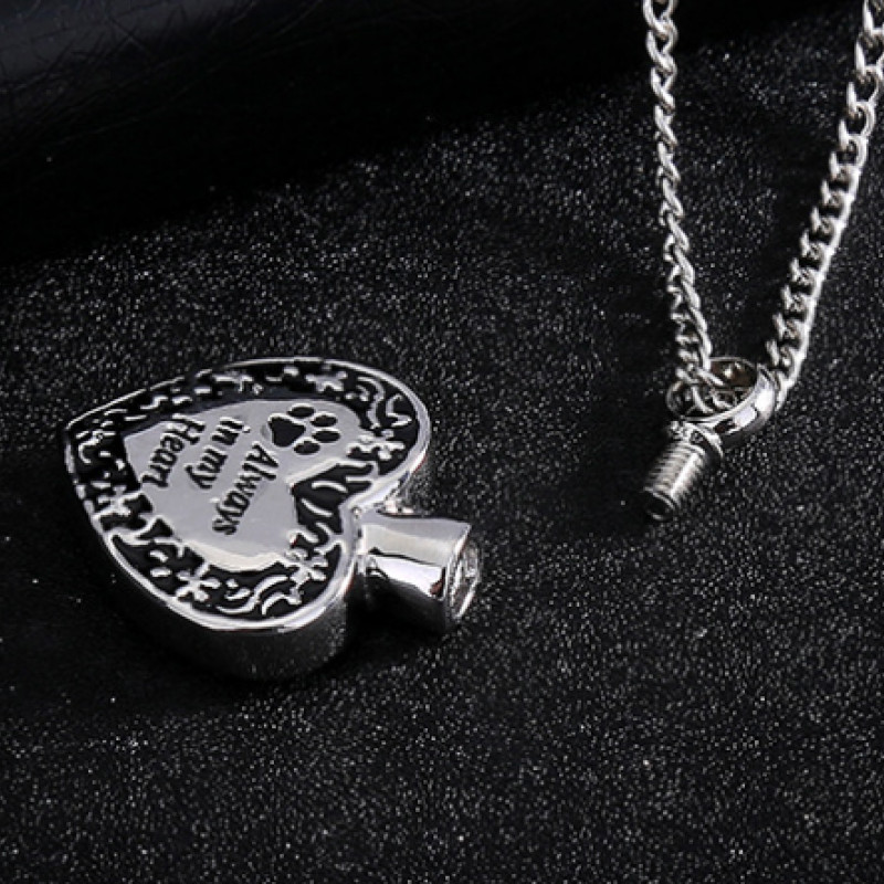 Pet paw memorial urn pendant for ashes keepsake