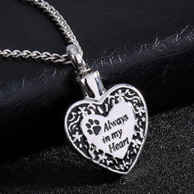 Pet paw memorial urn pendant for ashes keepsake