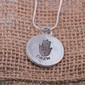 Personalized Fingerprint Sterling Silver Charm Necklace Personalized fingerprint sterling silver charm necklace