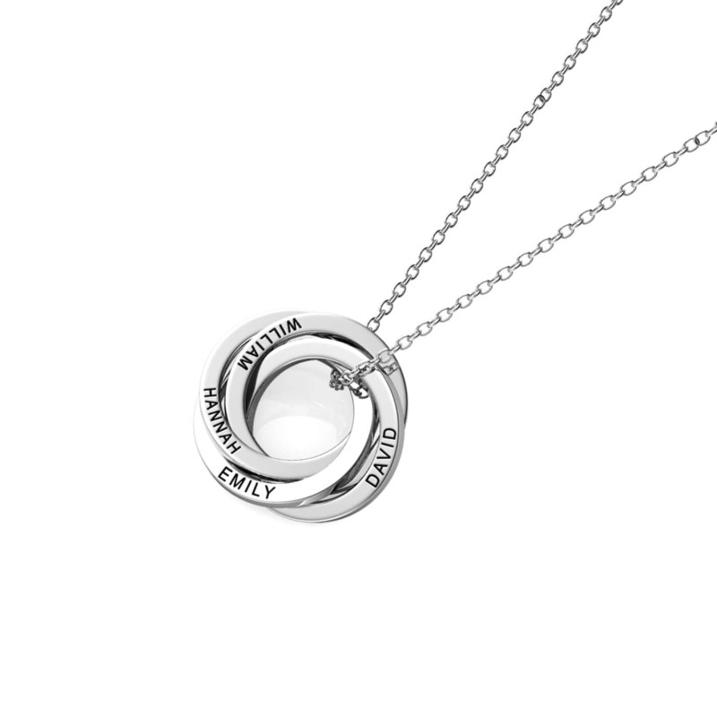 40th Birthday Four Rings Russian Ring Necklace Four-ring Russian ring necklace for a 40th birthday gift