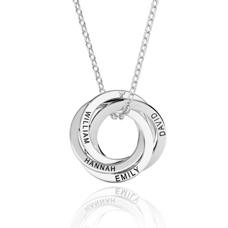 40th Birthday Four Rings Russian Ring Necklace Four-ring Russian ring necklace for a 40th birthday gift