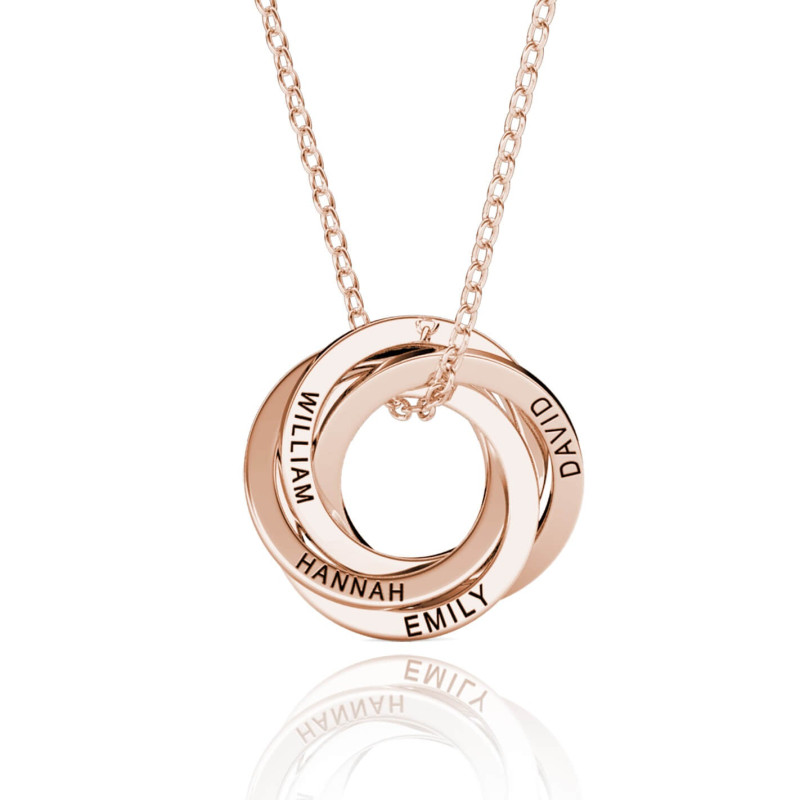 40th Birthday Four Rings Russian Ring Necklace Four-ring Russian ring necklace for a 40th birthday gift