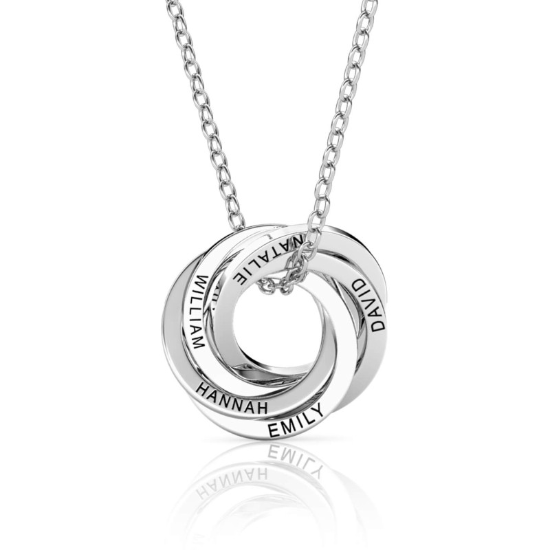 50th Birthday Five Rings Russian Ring Necklace Personalised five-ring Russian ring necklace for a 50th birthday