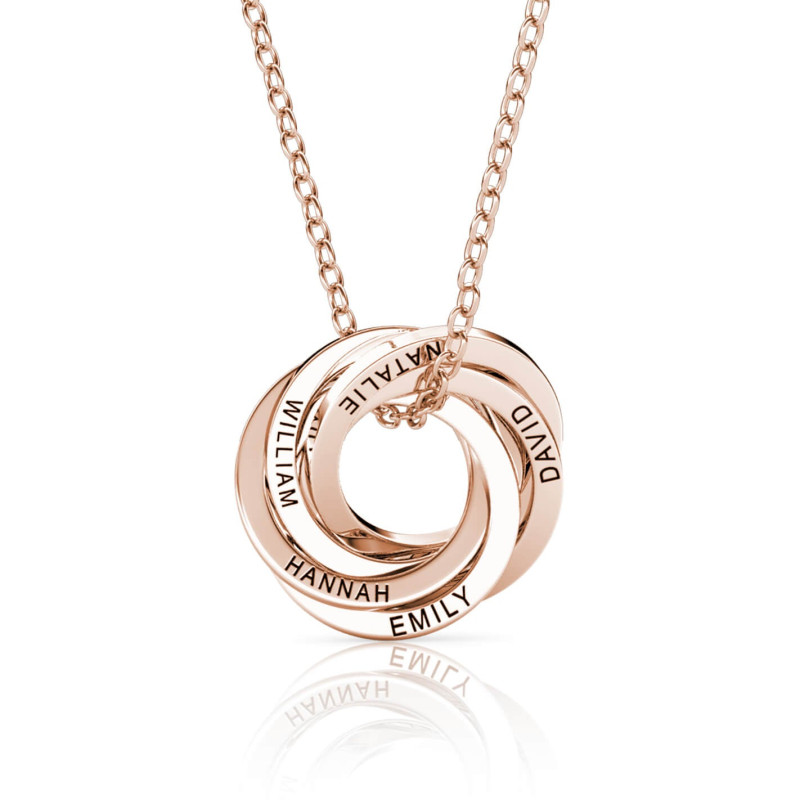 50th Birthday Five Rings Russian Ring Necklace Personalised five-ring Russian ring necklace for a 50th birthday