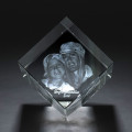 Personalised Photo/Text Engraved Crystal Square crystal with photo or text engraved inside