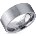 8 mm Silver Brushed Tungsten Men's Wedding Band Silver brushed and polished 8 mm tungsten carbide men's ring
