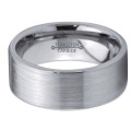 8 mm Silver Brushed Tungsten Men's Wedding Band Silver brushed and polished 8 mm tungsten carbide men's ring