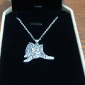Personalised Pet Silhouette Engraved Necklace Personalised pet silhouette engraved necklace in solid silver