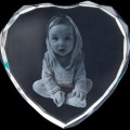 Photo Engraved Heart Crystal Photo engraved crystal in a heart shape