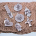 Personalized Fingerprint Sterling Silver Charm Necklace Personalized fingerprint sterling silver charm necklace