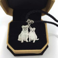 Custom pet photo engraved necklace in sterling silver