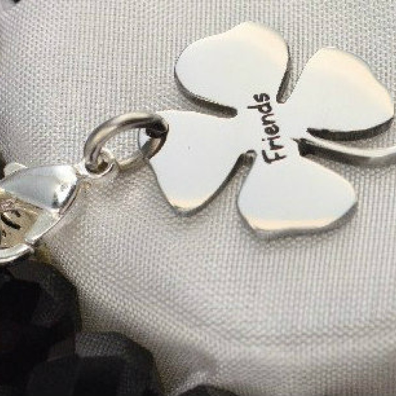Personalised four leaf clover charm jewellery