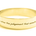 Personalised 15mm wide endless bangle in an 18ct gold-plated finish