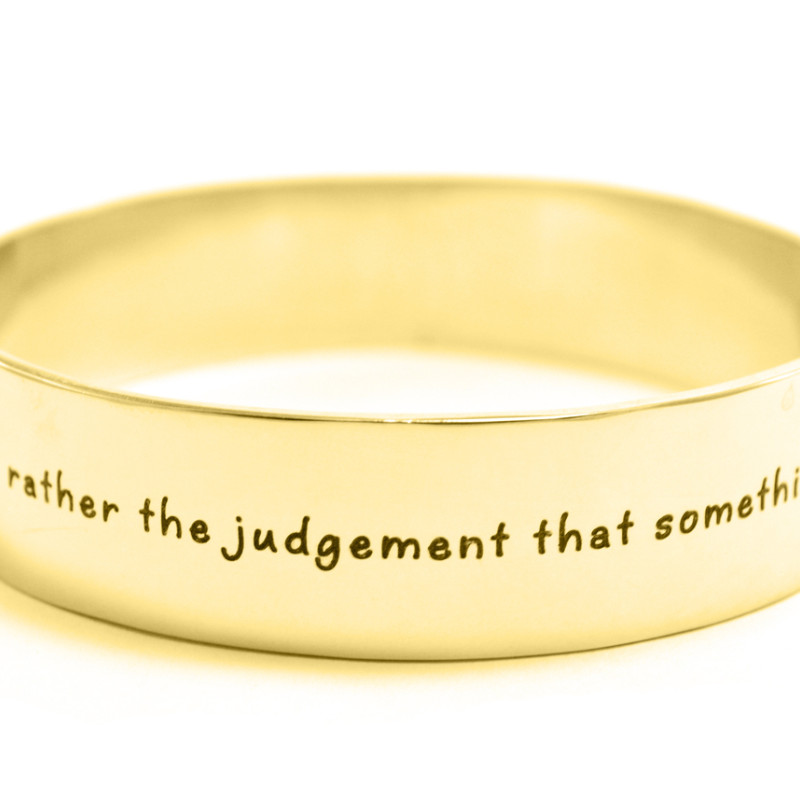Personalised 15mm wide endless bangle in an 18ct gold-plated finish