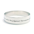 Personalised 15mm Wide Endless Bangle - Silver Personalised 15mm wide endless bangle in silver
