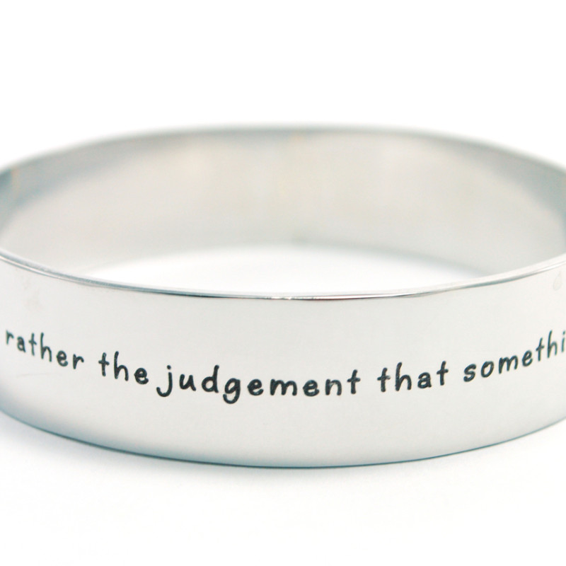 Personalised 15mm Wide Endless Bangle - Silver Personalised 15mm wide endless bangle in silver