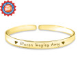 Personalised 8mm endless bangle in a gold-coloured finish