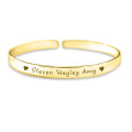 Personalised 8mm endless bangle in a gold-coloured finish