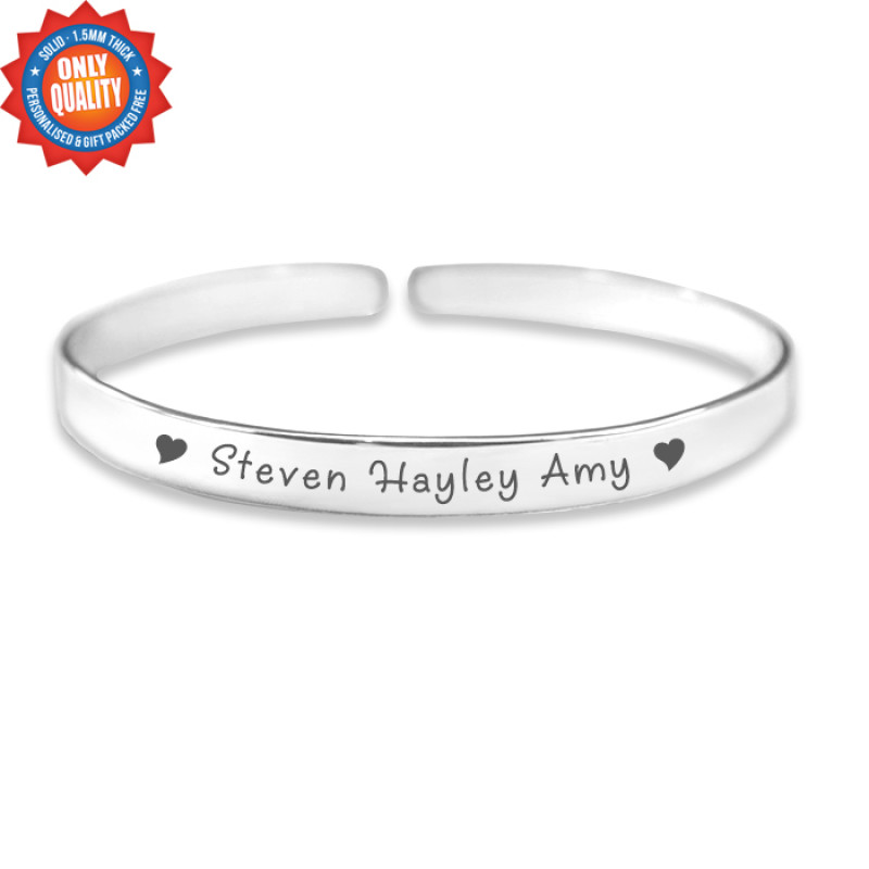 Personalised 8mm Endless Bangle Personalised 8mm endless bangle in sterling silver