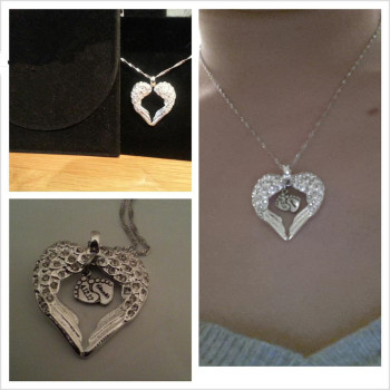 Personalised Angels Heart - Sterling Silver Personalised Angels Heart - Sterling Silver