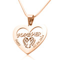Personalised Angel in My Heart necklace in rose gold plated finish