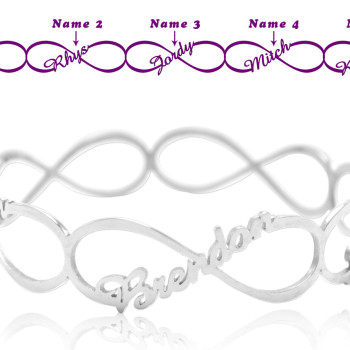 Personalised Endless Single Infinity Bangle Personalised Endless Single Infinity Bangle