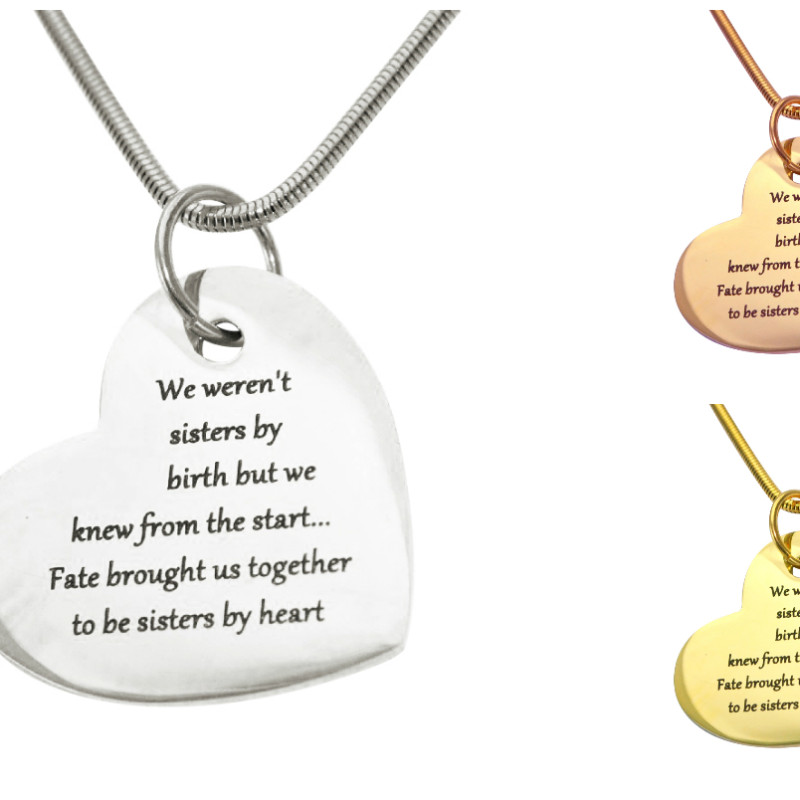 Personalised Bottom of My Heart Necklace Collage Collage of Personalised Bottom of My Heart pendant necklace views