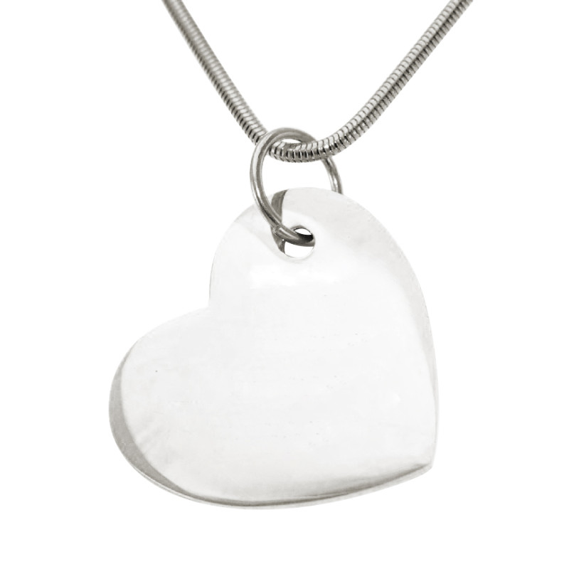 Personalised Bottom of My Heart Blank Silver Pendant Blank Personalised Bottom of My Heart silver pendant necklace
