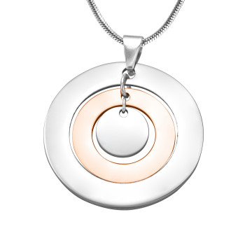 Personalised Circles of Love Necklace - TWO TONE - Rose Gold Silver Personalised Circles of Love Necklace - TWO TONE - Rose Gold Silver