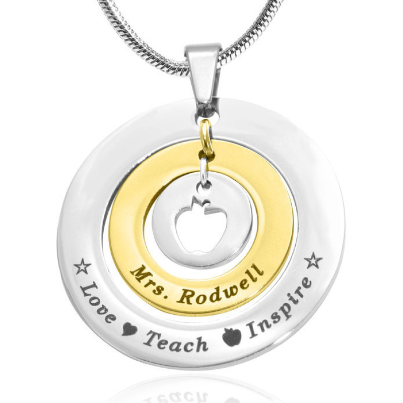 Personalised Circles of Love Teacher Necklace Personalised Circles of Love teacher necklace in gold and silver tones