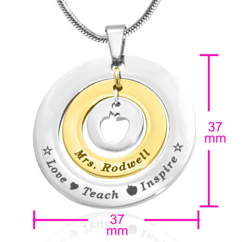 Personalised Circles of Love Teacher Necklace Personalised Circles of Love teacher necklace in gold and silver tones