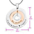 Measurement image of the Personalised Circles of Love teacher necklace