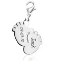 Personalised Feet Charm with Clasp Personalised feet charm with clasp
