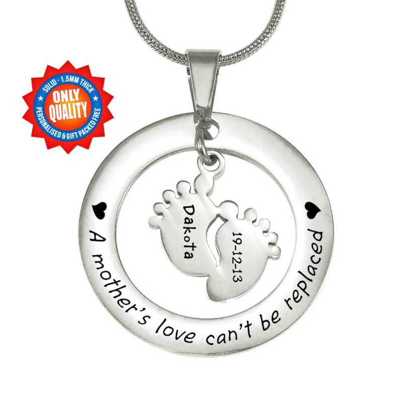 Single Feet silver necklace product view