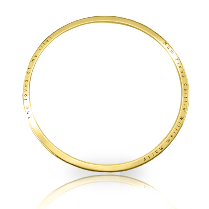 Personalised Classic Bangle - Gold Detail Personalised classic bangle in gold finish
