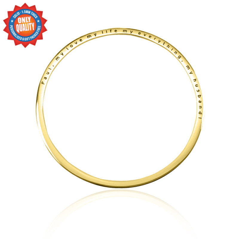 Personalised Classic Bangle - 18ct Gold Plated Personalised classic bangle in gold finish