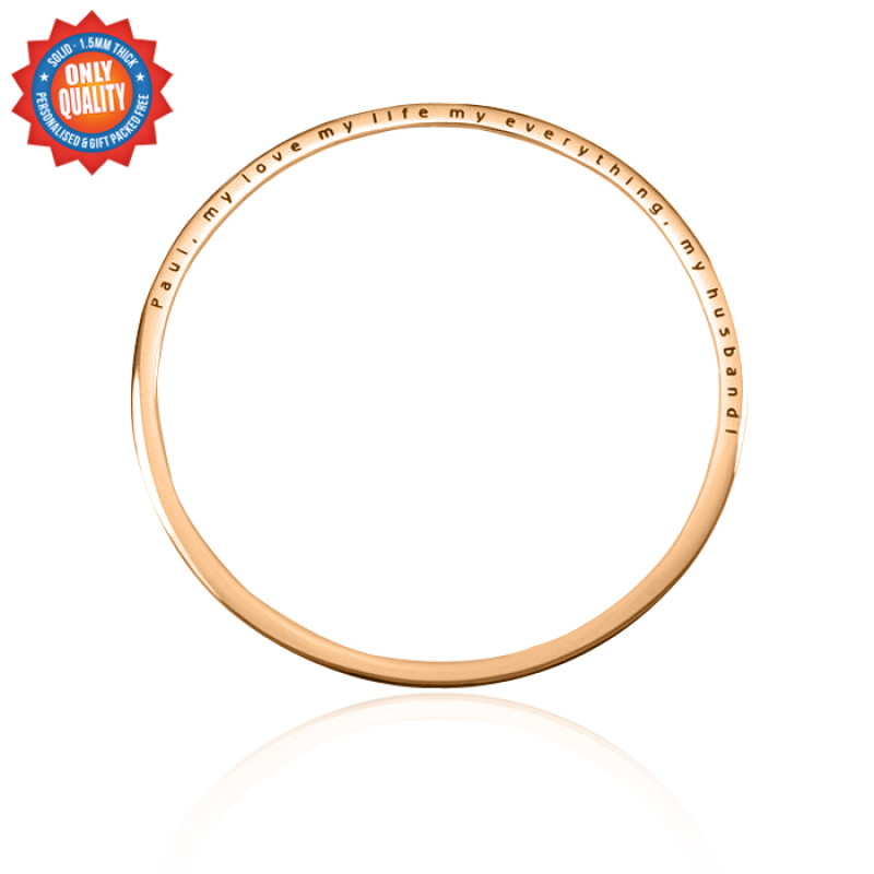 Personalised Classic Bangle - 18ct Rose Gold Plated Personalised classic bangle in 18ct rose gold plated finish