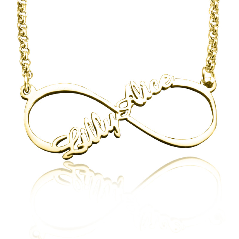 Personalised Single Infinity Name Necklace Personalised single infinity name necklace in a gold finish