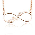Rose gold plated personalised single infinity name necklace