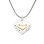 Personalised Double Heart Necklace - Two Tone - Gold n Silver