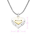 Personalised Double Heart Necklace Close View Close view of the personalised double heart necklace