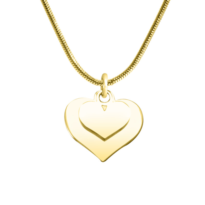 Gold-toned personalised double heart necklace