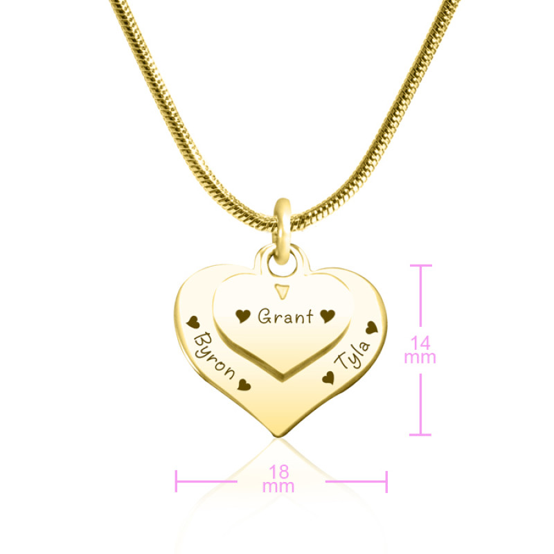 Gold-toned double heart necklace product image