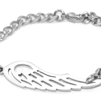 Personalised Angels Wing Bracelet - Silver