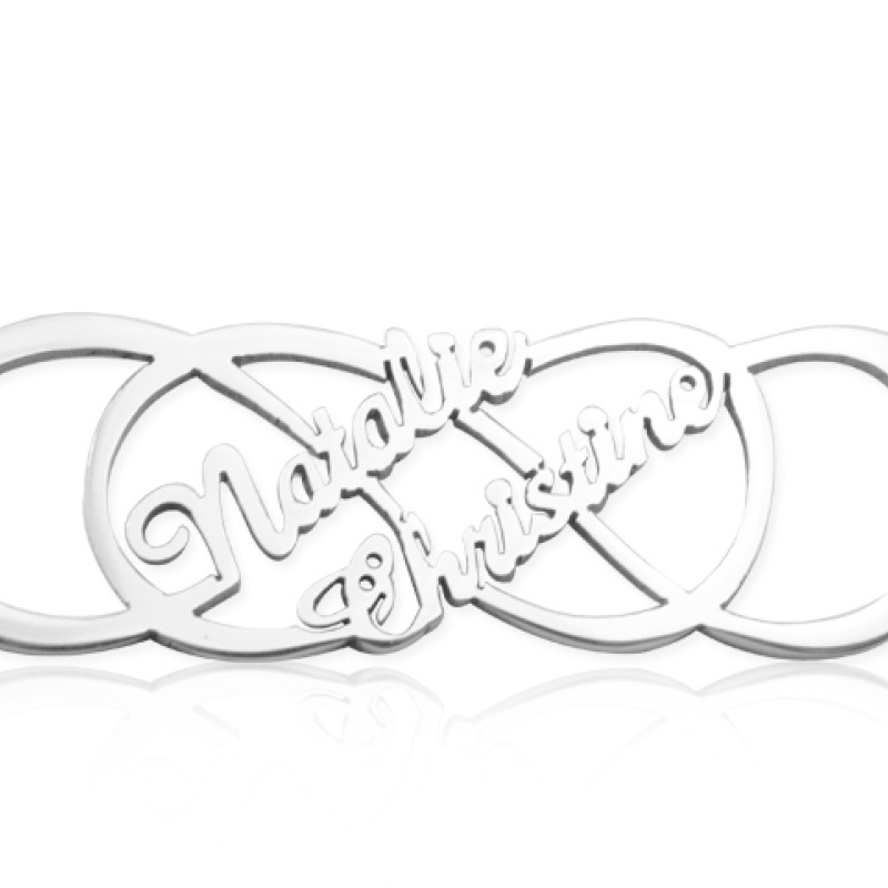 Personalised Infinity X Infinity Name Necklace Personalised sterling silver infinity x infinity name necklace