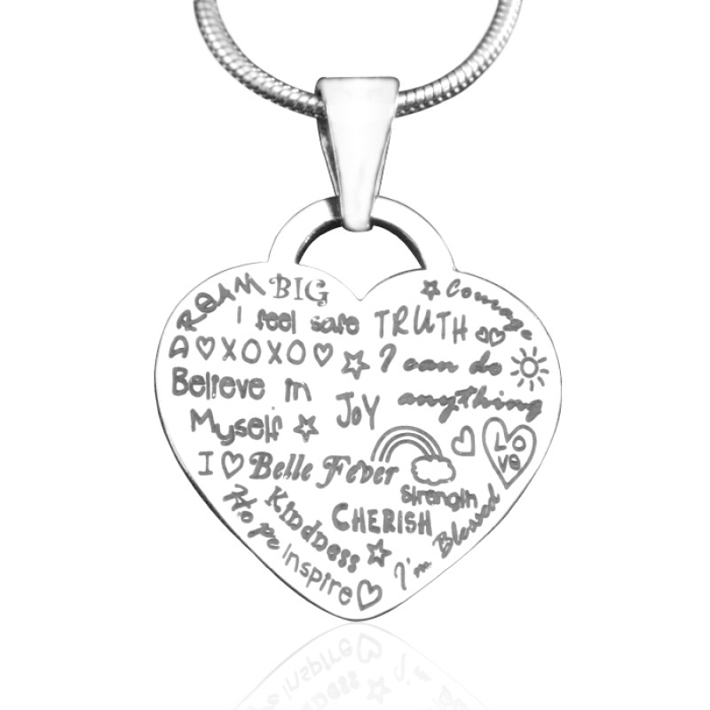 Personalised Heart of Hope necklace in sterling silver
