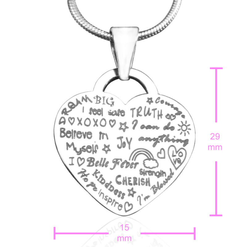 Personalised Heart of Hope necklace in sterling silver, alternate view