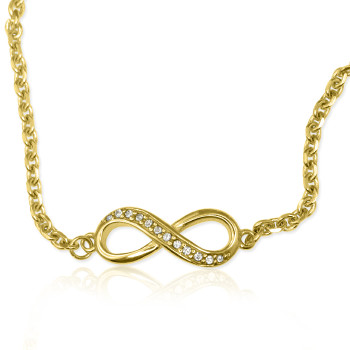 Personalised Neatie Crystal Infinity Bracelet/Anklet - 18ct Gold Plated