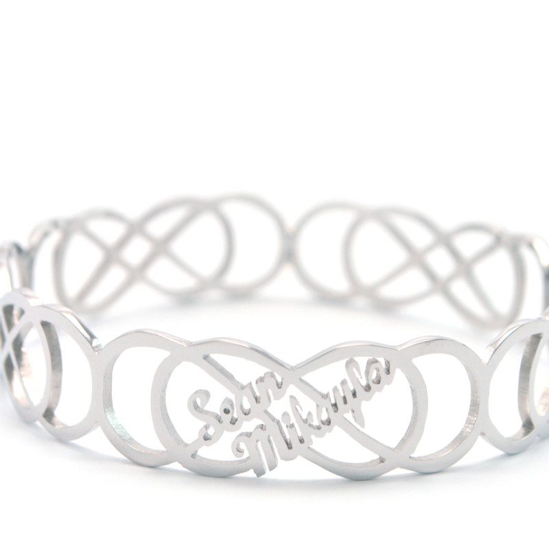 Personalised Endless Double Infinity Bangle Personalised endless double infinity bangle