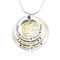 Personalised Family Triple Love two-tone gold and silver jewellery